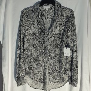 Bella Dahl Black and White Snake Print Blouse